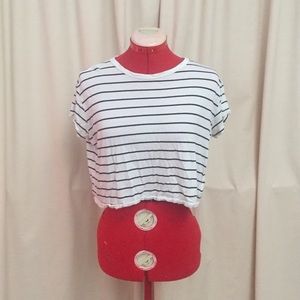 White and black crop top